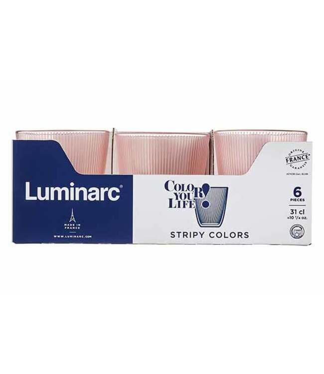Luminarc Glas - 31cl - roze  - Concepto Stripy