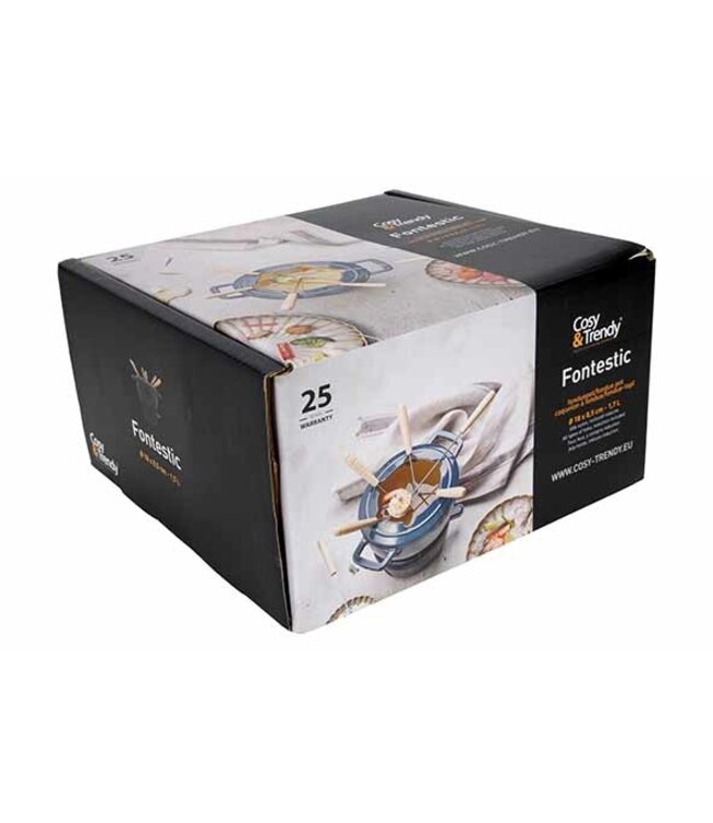 Cosy & Trendy Gietijzeren Fondueset - dia.18cm - met 6 vorkjes -  Green  Heron