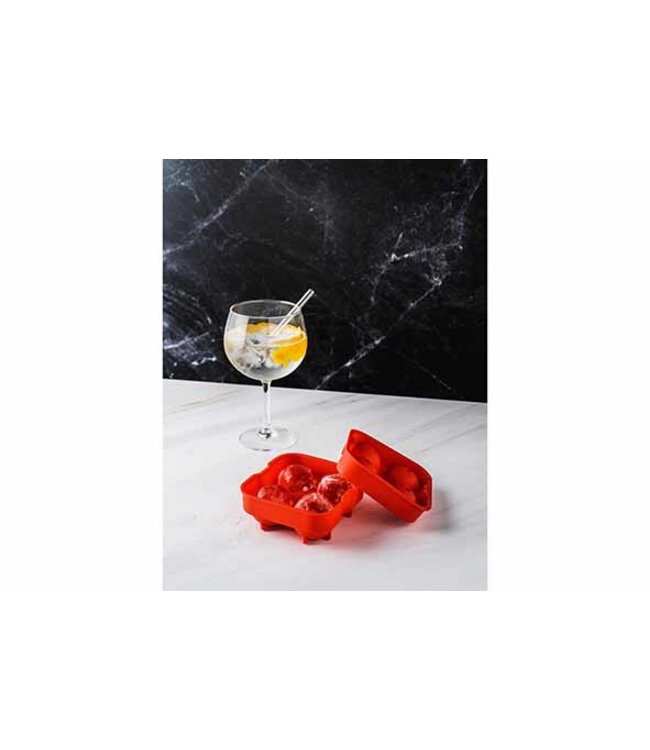 Cosy & Trendy Siliconen ijsblokhouder 4 ballen rood D4.5CM