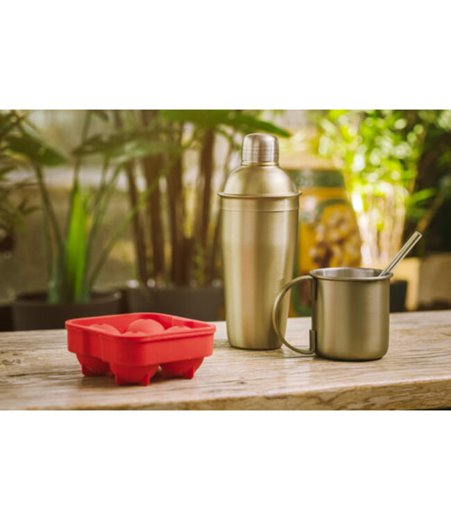 Cosy & Trendy Siliconen ijsblokhouder 4 ballen rood D4.5CM