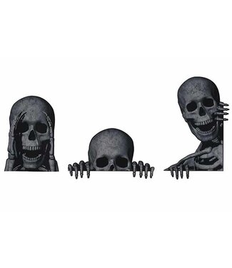 Cosy @ Home Decosticker - 3 delig - peeping skelet - 34H44cm