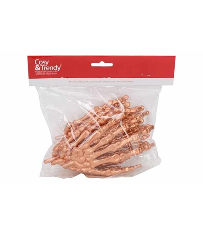 Cosy @ Home Hand skelet - set 6 - koper - 10xH14cm