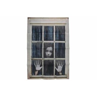 Cosy @ Home Raamdecoratie - vrouw achter raam - 59xH90cm