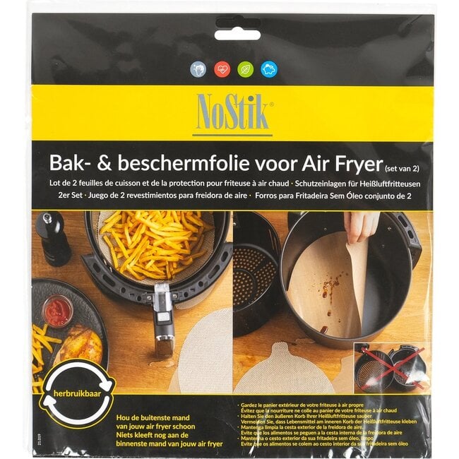 NoStik Beschermfolie - 2 stuks - Airfryer - dia.25,5cm/23,5cm