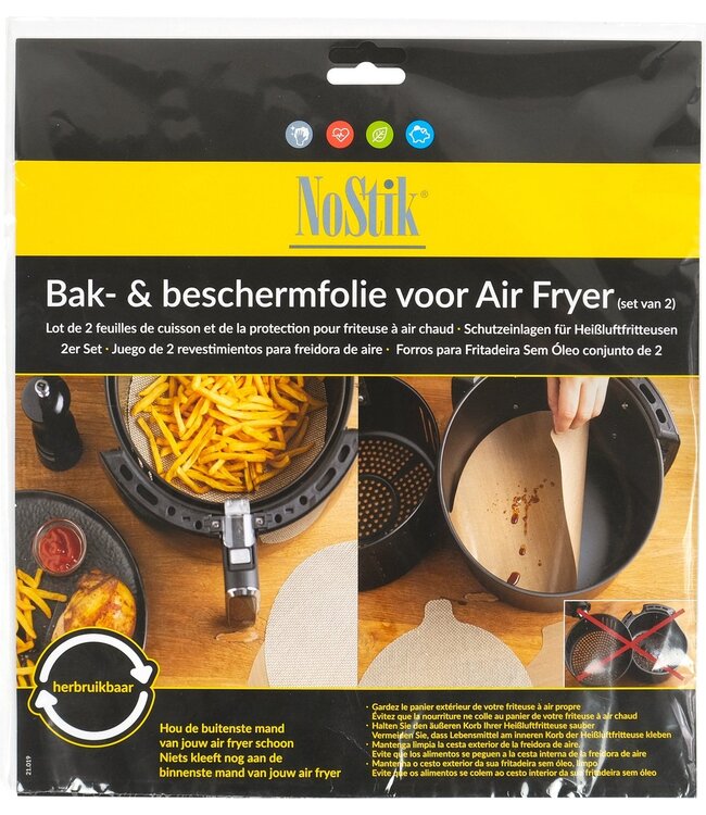 NoStik Beschermfolie - 2 stuks - Airfryer - dia.25,5cm/23,5cm