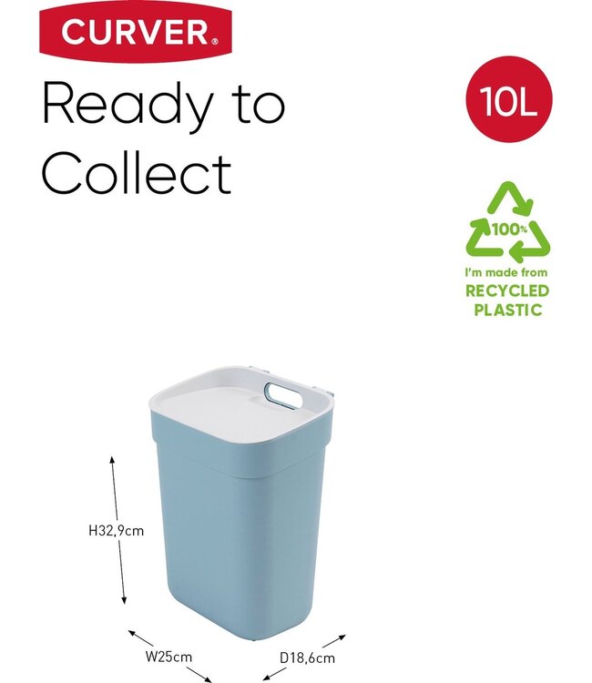 Curver Ready to Collect vuilbak - 10L - Blauw