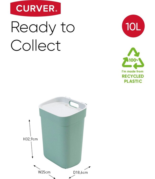 Curver Ready to Collect vuilbak - 10L - Groen