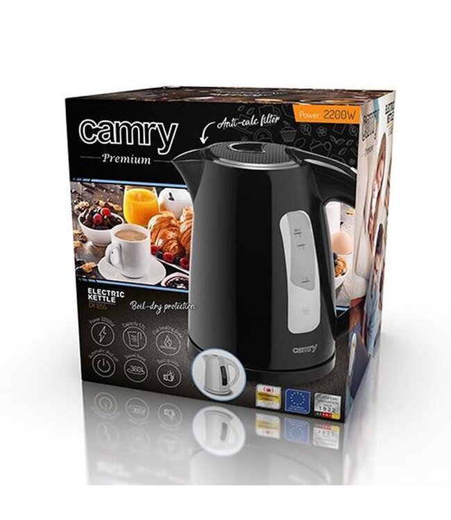 Camry Waterkoker - zwart - 1.7L - 2200W