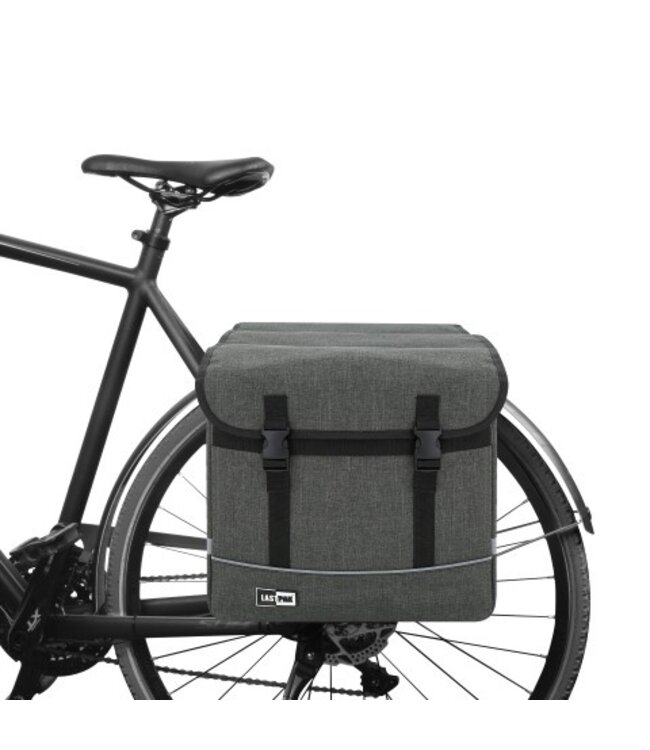 Benson Dubbele fietstas - 35L - canvas grijs