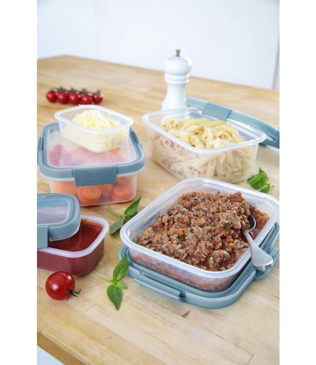 Curver Smart Fresh Eco Vershoudbakje met deksel - Rechthoekig - 1L - Blauw/Transparant