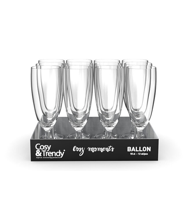 Cosy Moments Champagneglas ballon - set van 12 - 15cl