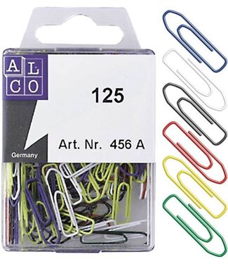 Alco Papierklemmen - 125 stuks - 26mm - hoekig - assorti