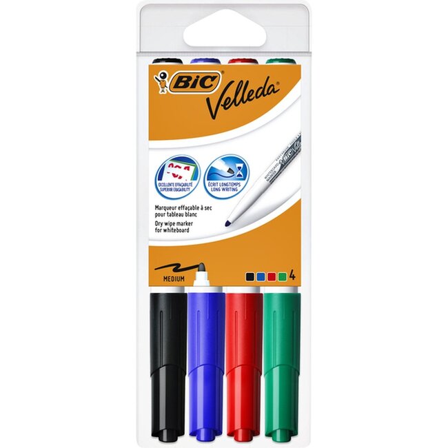 Bic Whiteboardmarker Velleda -4 stuks