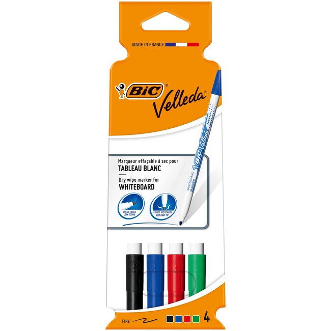 Bic Whiteboardmarker Velleda -4 stuks