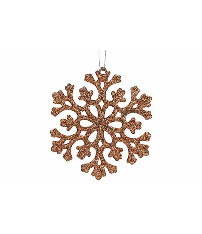 Cosy @ Home Hanger - sneeuwvlok - glitter koper - dia.10cm