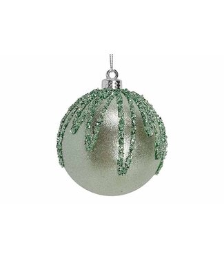 Cosy @ Home Kerstbal - Sparke - groen - dia.8cm - kunststof