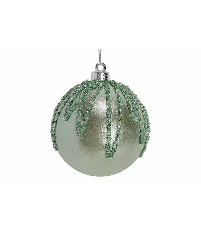Cosy @ Home Kerstbal - Sparke - groen - dia.8cm - kunststof