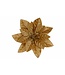Cosy @ Home Kerstroos met clip - goud  - dia.12cm - fluweel