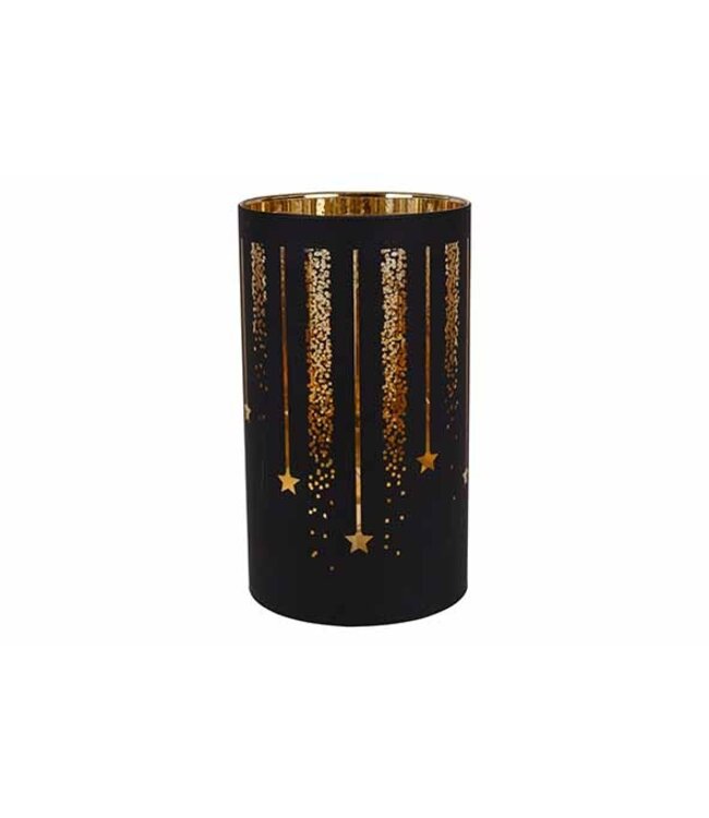 Cosy @ Home Lamp - fireworks - LED - dia.9H16cm - zwart - glas