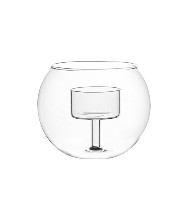 Cosy @ Home Theelichthouder - in bol - dia.9H8cm - glas