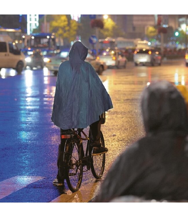 Benson Duurzame Regenponcho - blauw - voor volwassenen