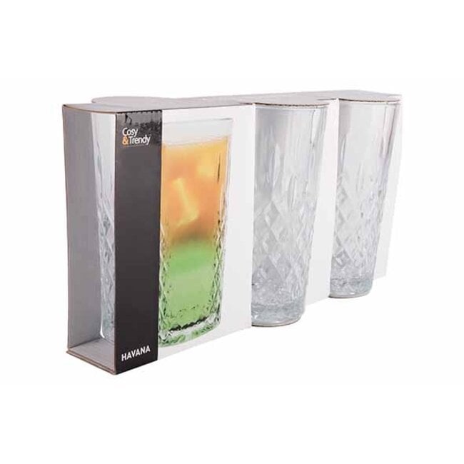 Cosy Moments Glas tumbler - 35cl - set van 3 - Havana