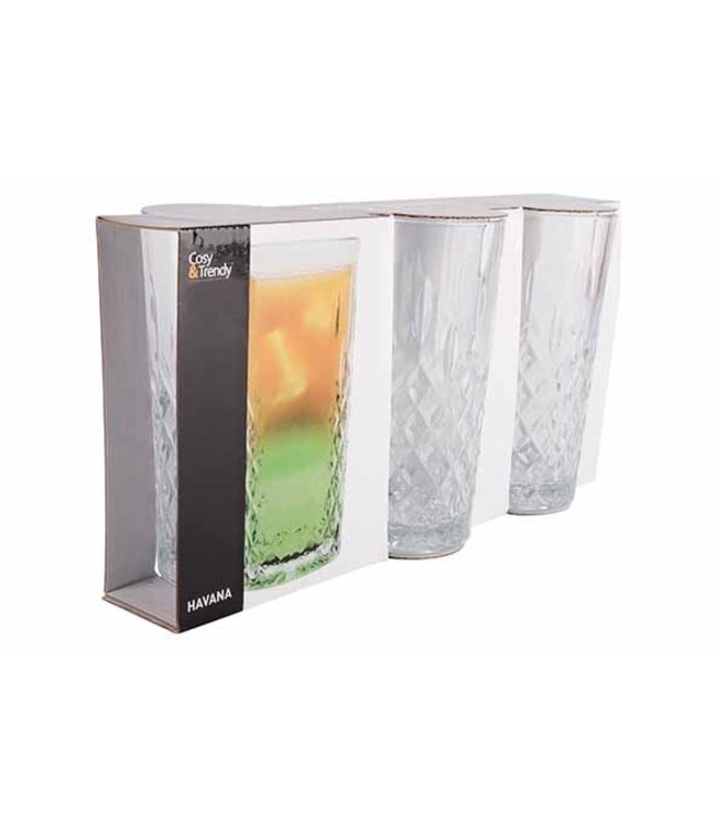 Cosy Moments Glas tumbler - 35cl - set van 3 - Havana