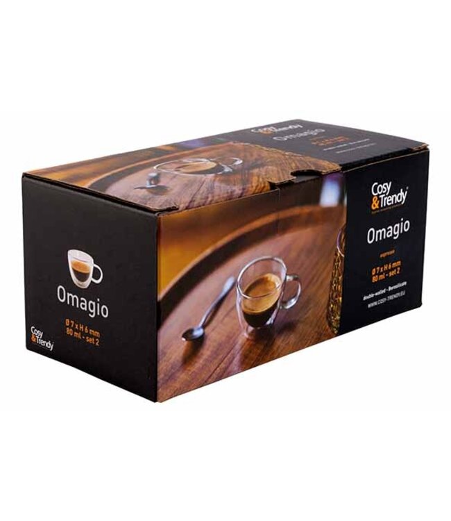 Cosy & Trendy Espressotas - set 2 - dubbelwandig - 80ml - Omagio