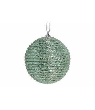 Cosy @ Home Kerstbal - Rope - glitter groen - dia.8cm - kunststof