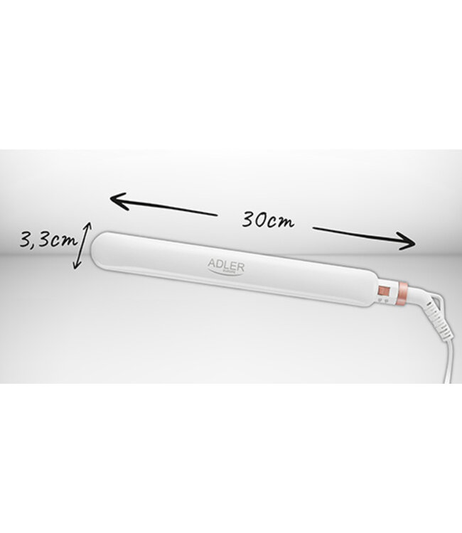 Adler Stijltang - Keramisch - Wit - 35 W