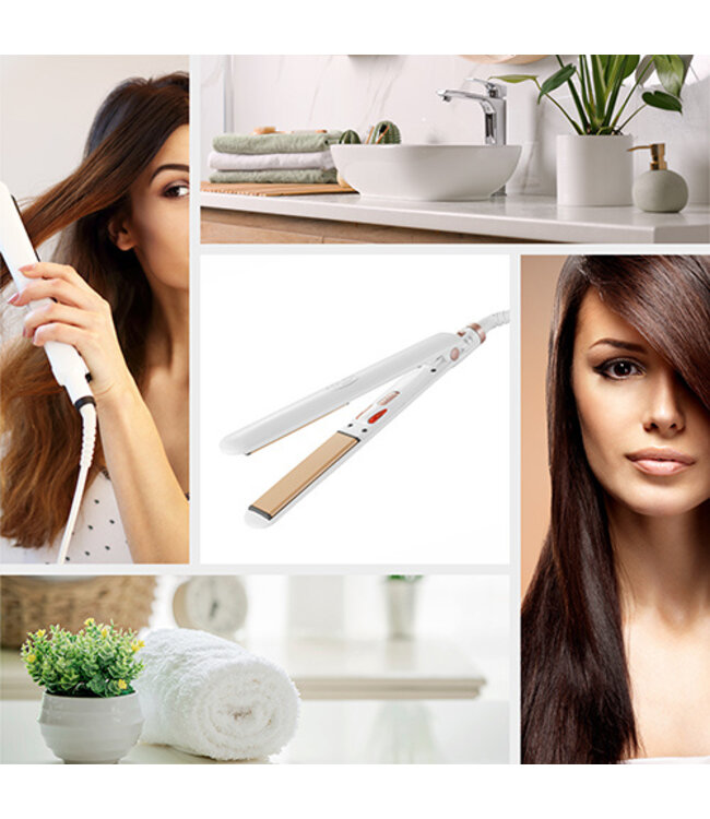 Adler Stijltang - Keramisch - Wit - 35 W