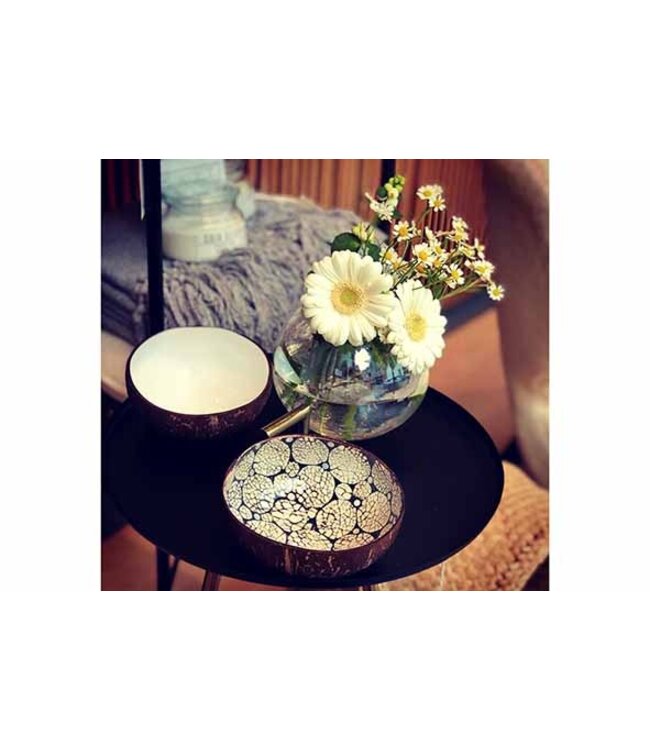 Noya Cocosbowl - Schaal/Kom kokosnoot - dia.14cm - Black/Eggshell