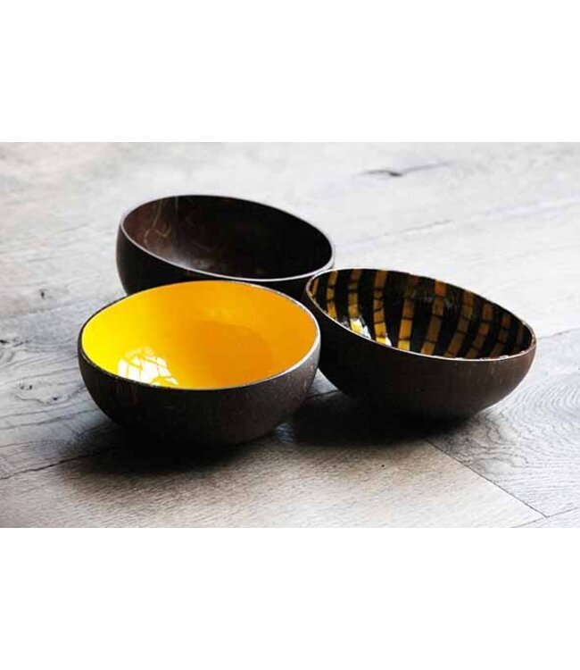 Noya Cocosbowl - Schaal/Kom kokosnoot - dia.14cm - Geel