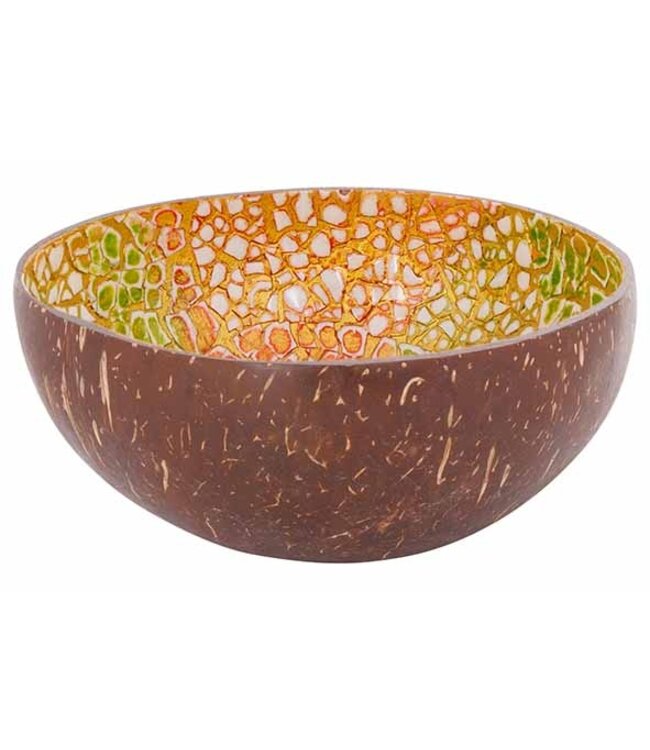 Noya Cocosbowl - Schaal/Kom kokosnoot - dia.14cm - Lime Green/Red Eggshell