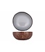 Noya Cocosbowl - Schaal/Kom kokosnoot - dia.14cm - Metallic Blue Grey Paint