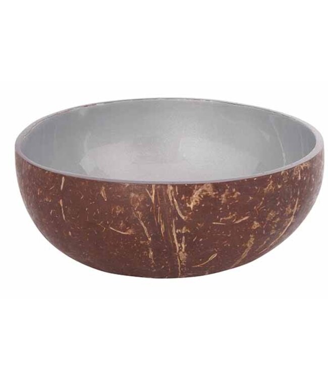 Noya Cocosbowl - Schaal/Kom kokosnoot - dia.14cm - Metallic Blue Grey Paint