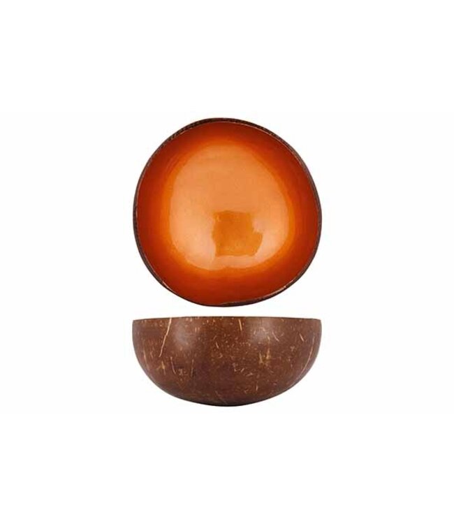 Noya Cocosbowl - Schaal/Kom kokosnoot - dia.14cm - Metallic Orange Paint