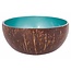 Noya Cocosbowl - Schaal/Kom kokosnoot - dia.14cm - Metallic Turquoise Paint