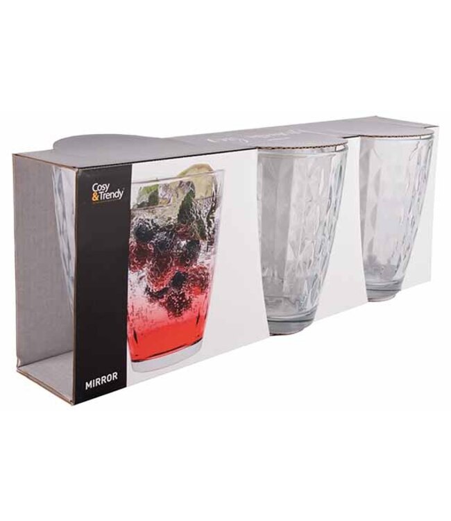 Cosy Moments Glas Tumbler - 39cl - set van 3 - Mirror