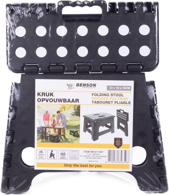 Benson Keukentrapje - Opstapje - Opvouwbaar - Zwart /Wit - tot 80 kg