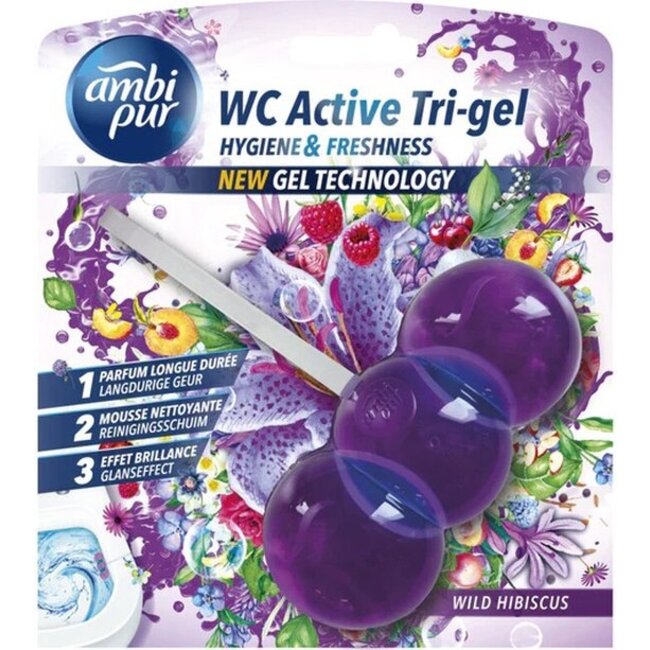 Ambi Pur Toiletblok - 45G - WC active Tri-gel - Wild Hibiscus