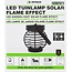 Benson Solar lantaarn tuinlamp - zwart - LED - flame effect - oplaadbaar - dia.9H10,8cm