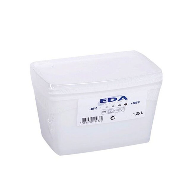 EDA Diepvriesdoos - 1,25L - set van 2 - transparant