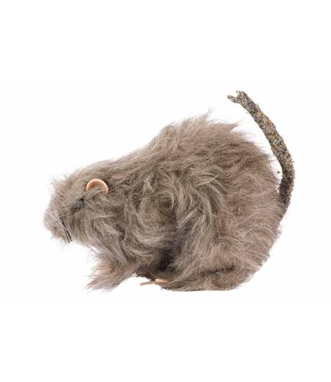 Cosy @ Home Harige rat - grijs - H10cm