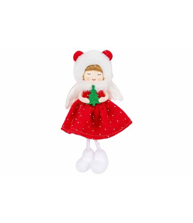 Cosy @ Home Hanger - Engelmeisje - rood - H15cm
