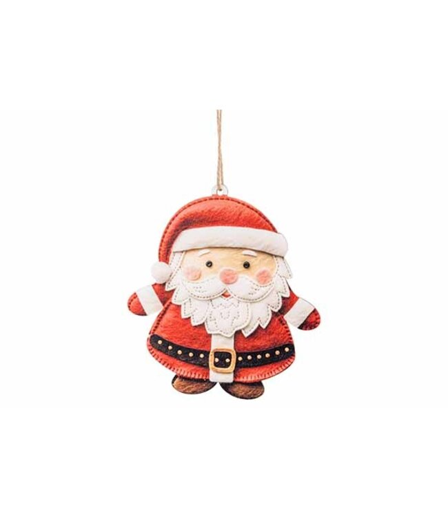 Cosy @ Home Hanger - kerstman - 11x13cm - Hout