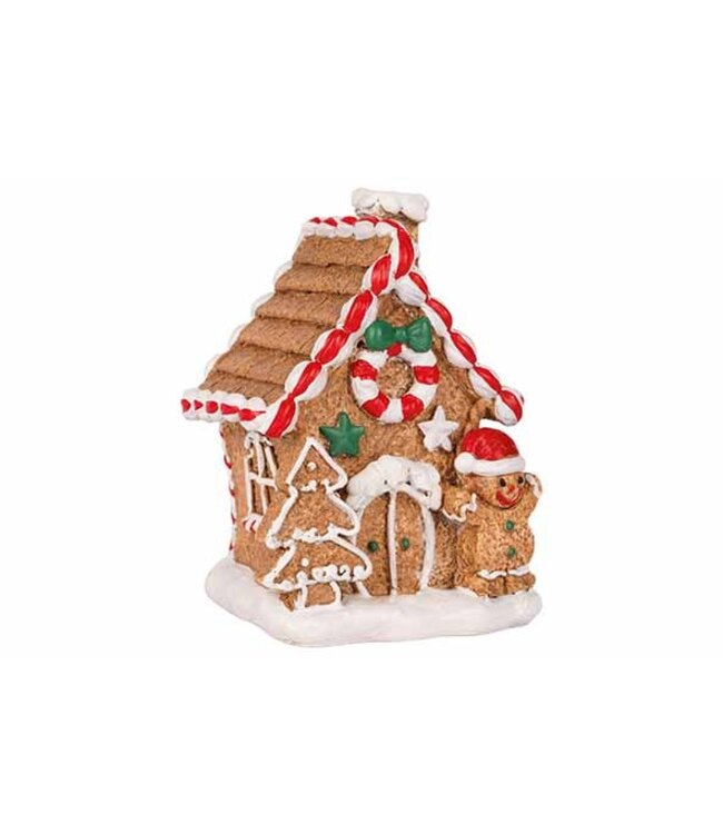 Cosy @ Home Huis - cookie - bruin - 8x7H11cm - aardewerk