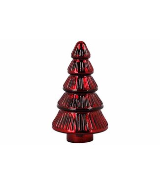 Cosy @ Home Kerstboom - antique - donkerrood - dia.11H19cm