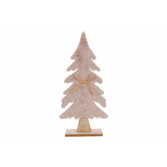 Cosy @ Home Kerstboom - fur - beige - 20x6H41cm - hout