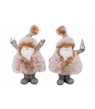 Cosy @ Home Kerstman - beige - 9x7H14cm - polyresine